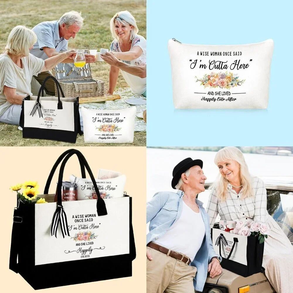 Retirement Gift Set Women Stainless Steel Tumbler Tote Cosmetic Keychain